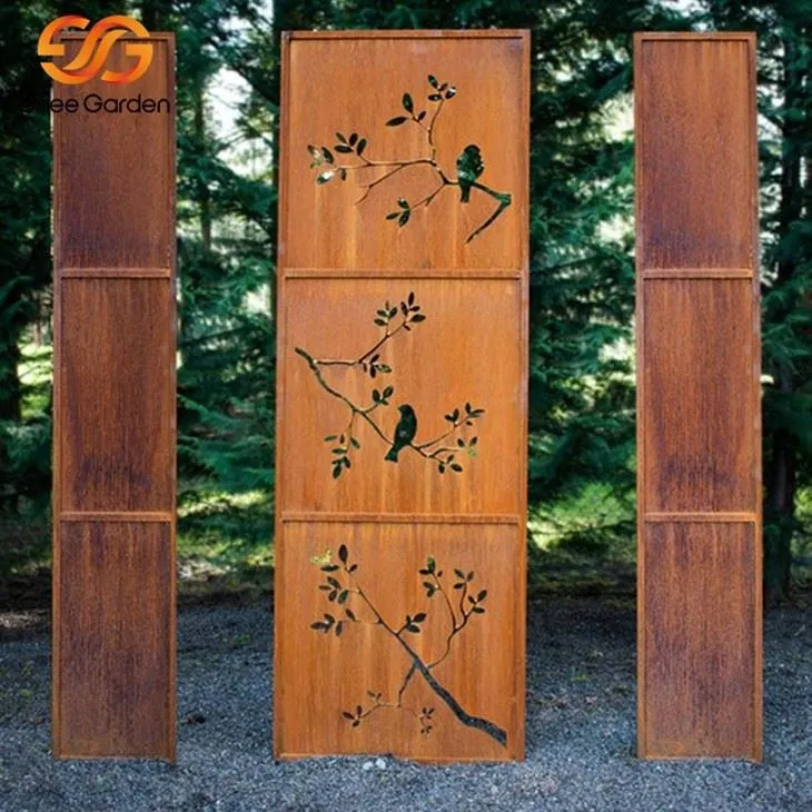 garden corten steel rust screen
