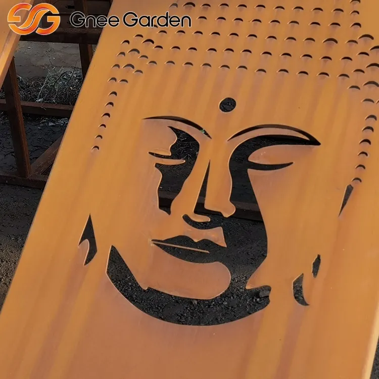 Corten Garden Decoration Buddha Screen