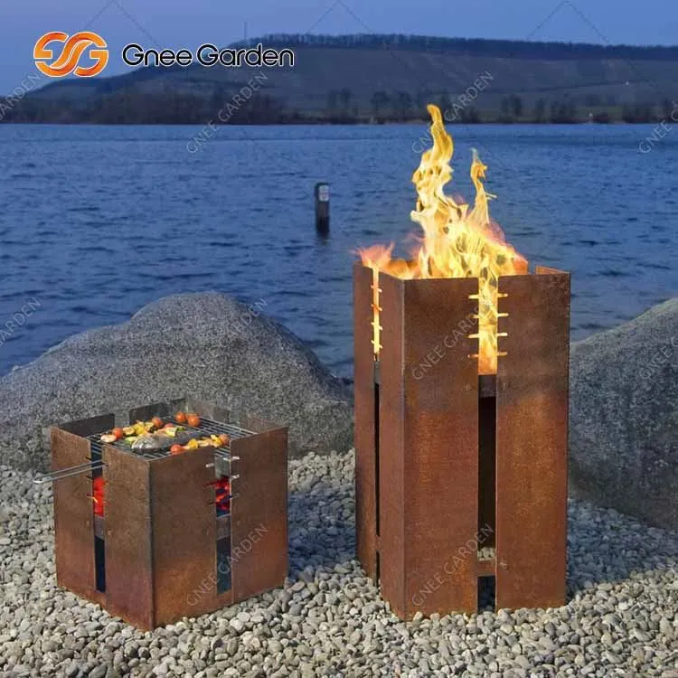 야외용 Corten Steel Bbq 그릴