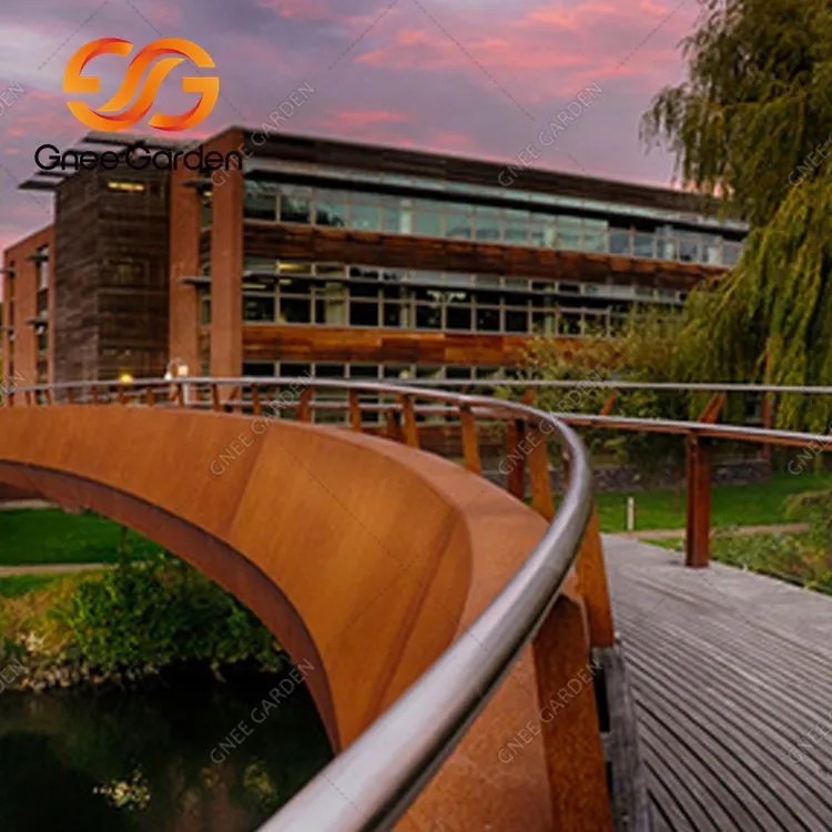 Corten 강철 강력한 금속 정원 다리