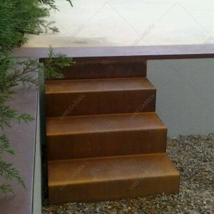 corten steel garden steps