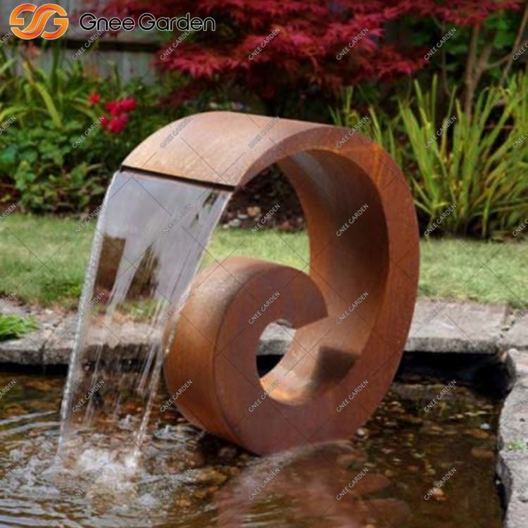 안뜰을 위한 장식적인 Corten 강철 물 특징