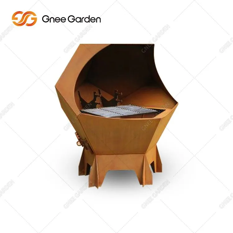 대형 코르텐 스틸 야외 그릴