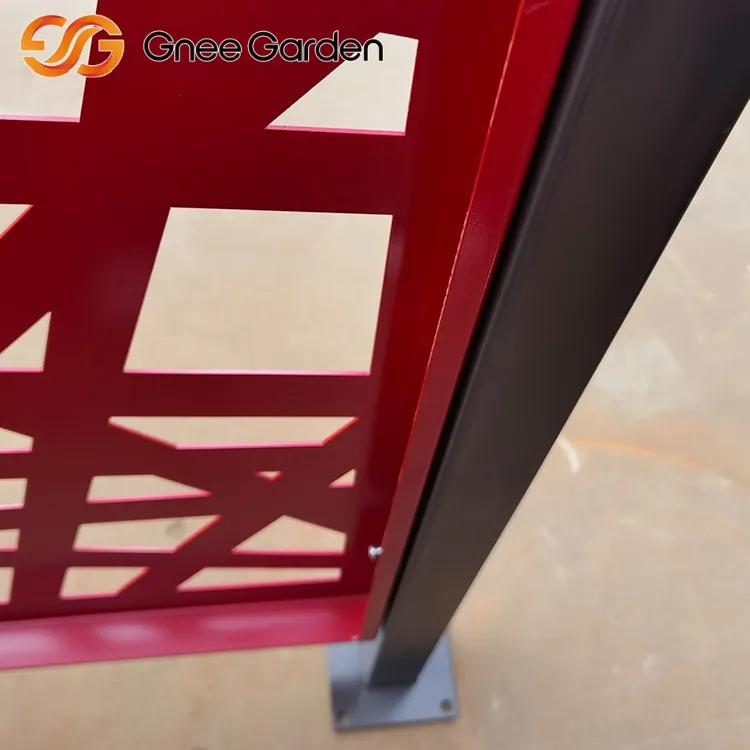 현대적인 빨간색 기하학적 디자인 스크린 울타리