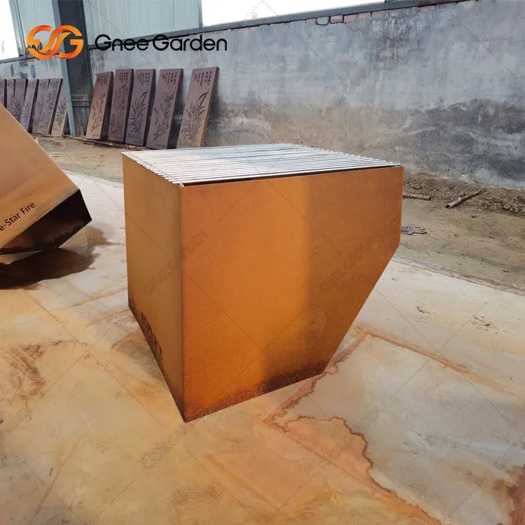 인기 있는 목재 굽기 Corten Steel Fire Pit