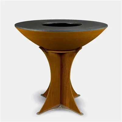 코르텐 스틸 야외용 나무 BBQ 그릴