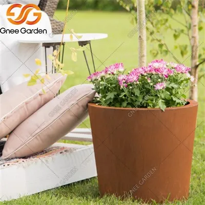 모던 코르텐 스틸 플랜터